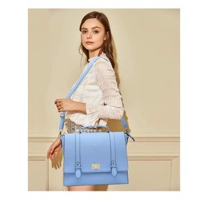 Laptop Briefcase satchel in Baby Blue
